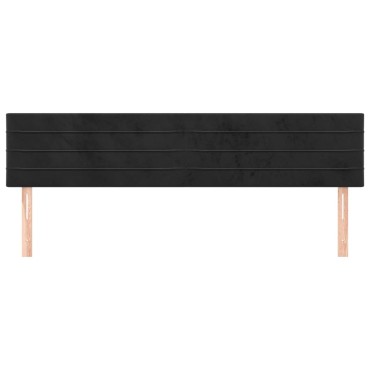 vidaXL Κεφαλάρια Κρεβατιού 2 τεμ. Μαύρο 100x5x78/88cm Βελούδινο