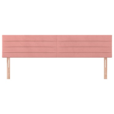 vidaXL Κεφαλάρια Κρεβατιού 2 τεμ. Ροζ 100x5x78/88cm Βελούδινο