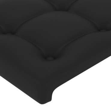 vidaXL Κεφαλάρι Κρεβατιού Μαύρο 100x5x78/88cm από Συνθετικό Δέρμα 1 τεμ.