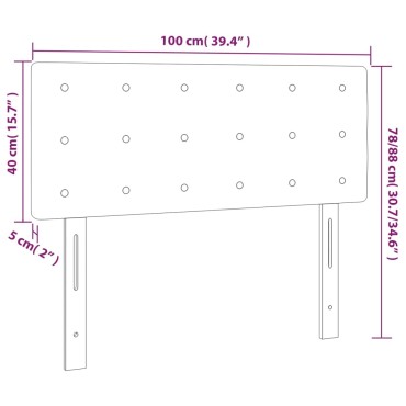 vidaXL Κεφαλάρι Κρεβατιού Μαύρο 100x5x78/88cm από Συνθετικό Δέρμα 1 τεμ.