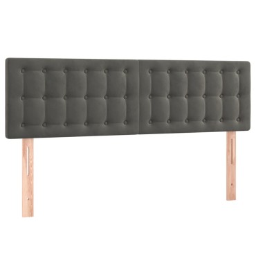 vidaXL Κεφαλάρια Κρεβατιού 2 τεμ. Σκ. Γκρι 72x5x78/88cm Βελούδινα