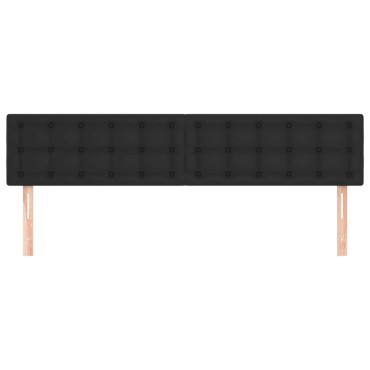 vidaXL Κεφαλάρια Μαύρα 200x5x78/88cm από Συνθετικό Δέρμα