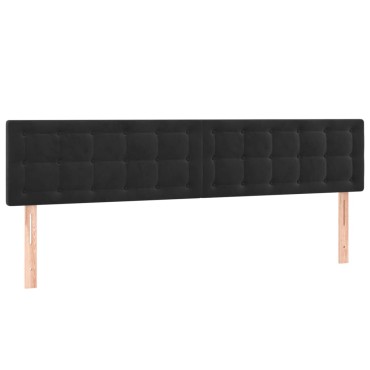 vidaXL Κεφαλάρια Κρεβατιού 2 τεμ. Μαύρο 100x5x78/88cm Βελούδινο