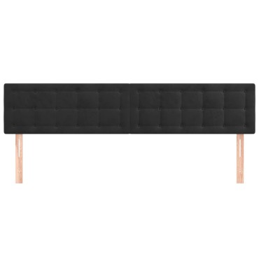 vidaXL Κεφαλάρια Κρεβατιού 2 τεμ. Μαύρο 100x5x78/88cm Βελούδινο