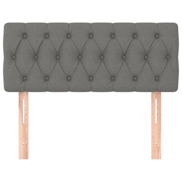 vidaXL Κεφαλάρι Κρεβατιού Σκούρο Γκρι 100x7x78/88cm Υφασμάτινο 1 τεμ.