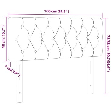 vidaXL Κεφαλάρι Κρεβατιού Σκούρο Γκρι 100x7x78/88cm Υφασμάτινο 1 τεμ.
