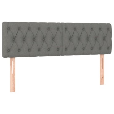 vidaXL Κεφαλάρια Κρεβατιού 2 τεμ. Σκ. Γκρι 72x7x78/88cm Υφασμάτινο