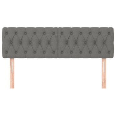 vidaXL Κεφαλάρια Κρεβατιού 2 τεμ. Σκ. Γκρι 72x7x78/88cm Υφασμάτινο