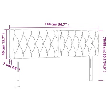 vidaXL Κεφαλάρια Κρεβατιού 2 τεμ. Σκ. Γκρι 72x7x78/88cm Υφασμάτινο