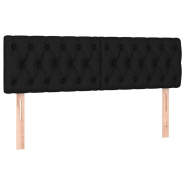 vidaXL Κεφαλάρια Κρεβατιού 2 τεμ. Μαύρο 72x7x78/88cm Υφασμάτινο