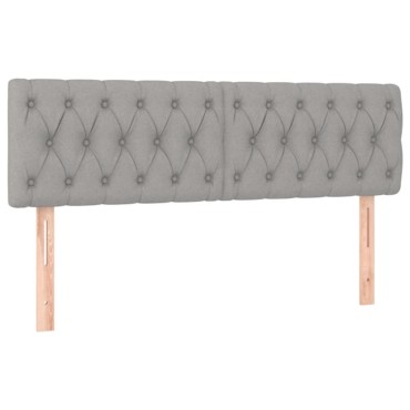 vidaXL Κεφαλάρια Κρεβατιού 2 τεμ. Αν. Γκρι 80x7x78/88cm Υφασμάτινο