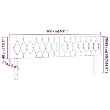 vidaXL Κεφαλάρια Κρεβατιού 2 τεμ. Αν. Γκρι 80x7x78/88cm Υφασμάτινο