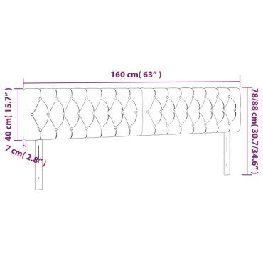 vidaXL Κεφαλάρια Κρεβατιού 2 τεμ. Σκ. Καφέ 80x7x78/88cm Υφασμάτινο