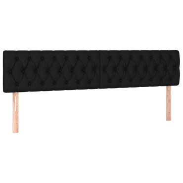 vidaXL Κεφαλάρια Κρεβατιού 2 τεμ. Μαύρο 90x7x78/88cm Υφασμάτινο