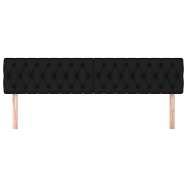 vidaXL Κεφαλάρια Κρεβατιού 2 τεμ. Μαύρο 90x7x78/88cm Υφασμάτινο