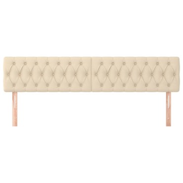 vidaXL Κεφαλάρια Κρεβατιού 2 τεμ. Κρεμ 90x7x78/88cm Υφασμάτινο