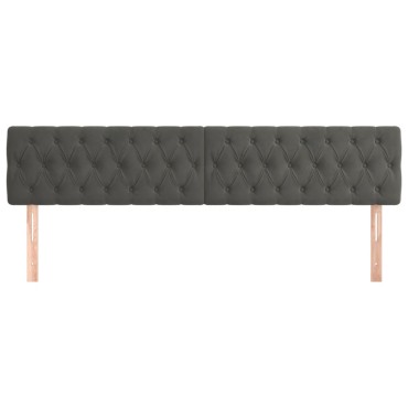 vidaXL Κεφαλάρια Σκ. Γκρι Βελούδινα 180x7x78/88cm