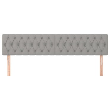vidaXL Κεφαλάρια Κρεβατιού 2 τεμ. Αν. Γκρι 100x7x78/88cmΥφασμάτινο