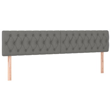 vidaXL Κεφαλάρια Κρεβατιού 2 τεμ. Σκ. Γκρι 100x7x78/88cm Υφασμάτινο