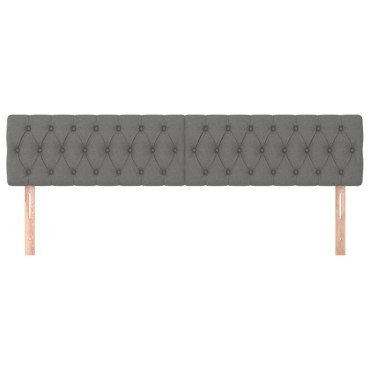 vidaXL Κεφαλάρια Κρεβατιού 2 τεμ. Σκ. Γκρι 100x7x78/88cm Υφασμάτινο