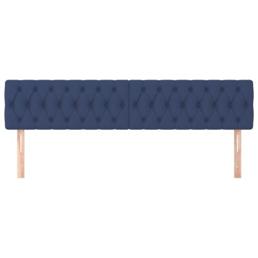 vidaXL Κεφαλάρια Κρεβατιού 2 τεμ. Μπλε 100x7x78/88cm Υφασμάτινο