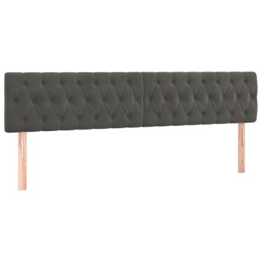 vidaXL Κεφαλάρια Σκ. Γκρι Βελούδινα 200x7x78/88cm
