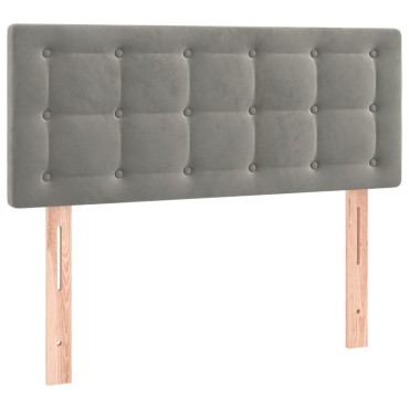 vidaXL Κεφαλάρι Κρεβατιού Ανοιχτό Γκρι 90x5x78/88cm Βελούδινο 1 τεμ.