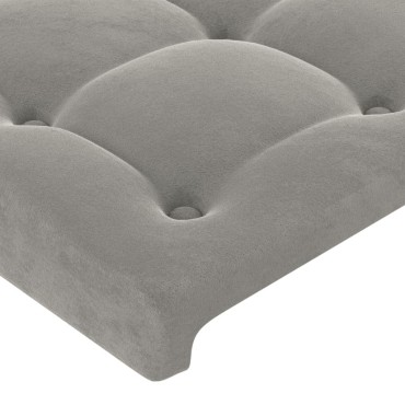 vidaXL Κεφαλάρι Κρεβατιού Ανοιχτό Γκρι 90x5x78/88cm Βελούδινο 1 τεμ.
