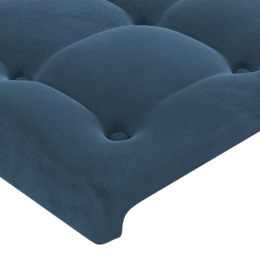 vidaXL Κεφαλάρι Κρεβατιού Σκούρο Μπλε 90x5x78/88cm Βελούδινο 1 τεμ.