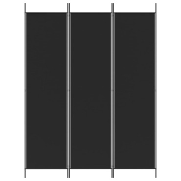 vidaXL Διαχωριστικό Δωματίου με 3 Πάνελ Μαύρο 150x200cm από Ύφασμα 1 τεμ.