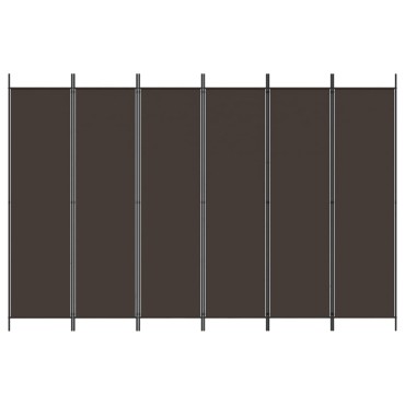vidaXL Διαχωριστικό Δωματίου με 6 Πάνελ Καφέ 300x200cm από Ύφασμα 1 τεμ.