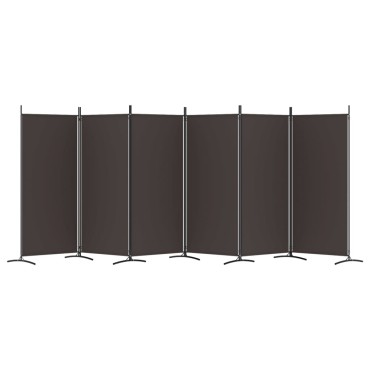 vidaXL Διαχωριστικό Δωματίου με 6 Πάνελ Καφέ 520x180cm από Ύφασμα 1 τεμ.