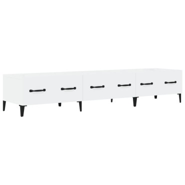 vidaXL Έπιπλο Τηλεόρασης Γυαλ. Λευκό150x34,5x30cm Επεξεργασμένο Ξύλο