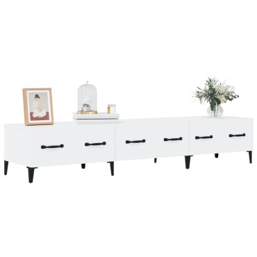 vidaXL Έπιπλο Τηλεόρασης Γυαλ. Λευκό150x34,5x30cm Επεξεργασμένο Ξύλο