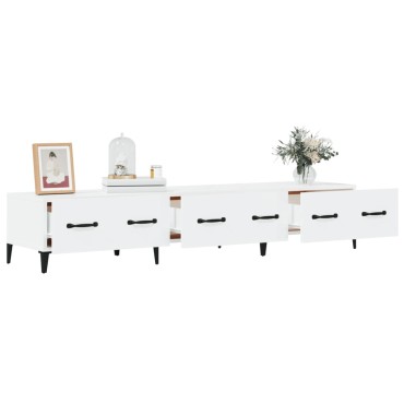 vidaXL Έπιπλο Τηλεόρασης Γυαλ. Λευκό150x34,5x30cm Επεξεργασμένο Ξύλο