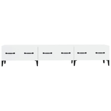 vidaXL Έπιπλο Τηλεόρασης Γυαλ. Λευκό150x34,5x30cm Επεξεργασμένο Ξύλο