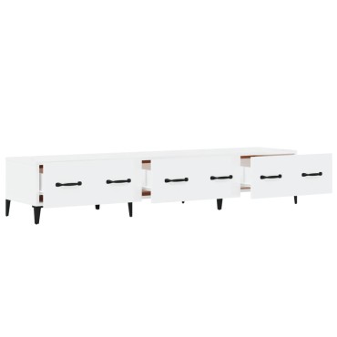 vidaXL Έπιπλο Τηλεόρασης Γυαλ. Λευκό150x34,5x30cm Επεξεργασμένο Ξύλο