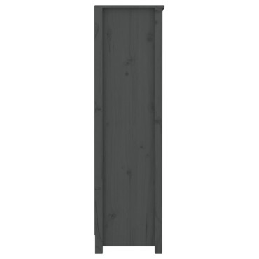 vidaXL Βιβλιοθήκη Γκρι 80x35x126cm από Μασίφ Ξύλο Πεύκου 1 τεμ.