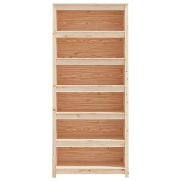 vidaXL Βιβλιοθήκη 80x35x183cm από Μασίφ Ξύλο Πεύκου 1 τεμ.