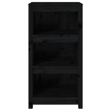 vidaXL Βιβλιοθήκη Μαύρη 50x35x97cm από Μασίφ Ξύλο Πεύκου 1 τεμ.