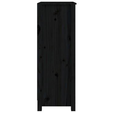 vidaXL Βιβλιοθήκη Μαύρη 50x35x97cm από Μασίφ Ξύλο Πεύκου 1 τεμ.