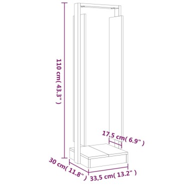 vidaXL Ξυλοθήκη 33,5x30x110 εκ. από Μασίφ Ξύλο Πεύκου