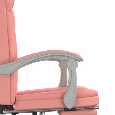 vidaXL Καρέκλα Γραφείου Ανακλινόμενη Ροζ Συνθετικό δέρμα 63x56x(112,5-122)cm 1 τεμ.