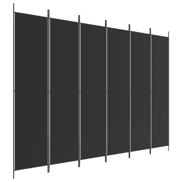 vidaXL Διαχωριστικό Δωματίου με 6 Πάνελ Μαύρο 300x220cm από Ύφασμα 1 τεμ.