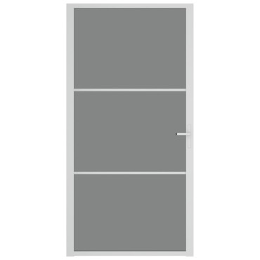 vidaXL Εσωτερική Πόρτα 102,5x201,5 εκ. Λευκή ESG Γυαλί και Αλουμίνιο