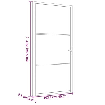 vidaXL Εσωτερική Πόρτα 102,5x201,5 εκ. Λευκή ESG Γυαλί και Αλουμίνιο