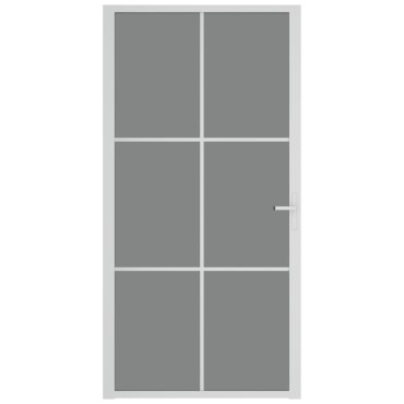 vidaXL Εσωτερική Πόρτα 102,5x201,5 εκ. Λευκή ESG Γυαλί και Αλουμίνιο