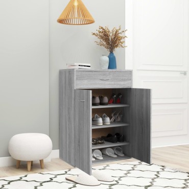 vidaXL Παπουτσοθήκη Γκρι Sonoma 60x35x84cm από Επεξεργασμένο Ξύλο