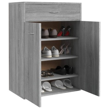 vidaXL Παπουτσοθήκη Γκρι Sonoma 60x35x84cm από Επεξεργασμένο Ξύλο