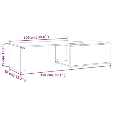 vidaXL Τραπεζάκι Σαλονιού Γκρι Sonoma 150x50x35cm Επεξεργασμένο Ξύλο 1 τεμ.